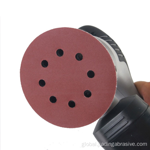 5inch 8 hole sanding disc 150mm red abrasive hook and loop sanding disc Factory
